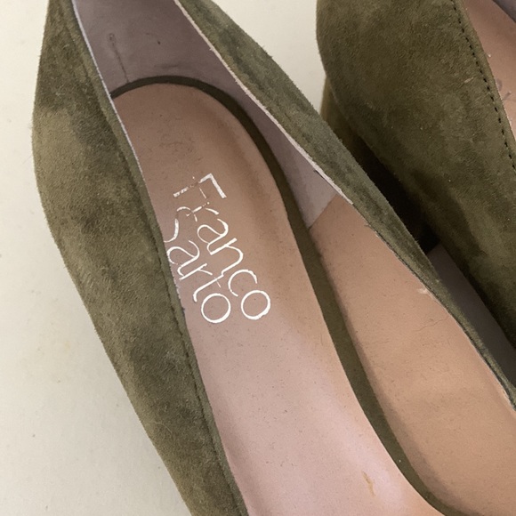 Franco Sarto ‘Callan’ Pointed Toe Pump green suede leather EUC - Picture 3 of 16